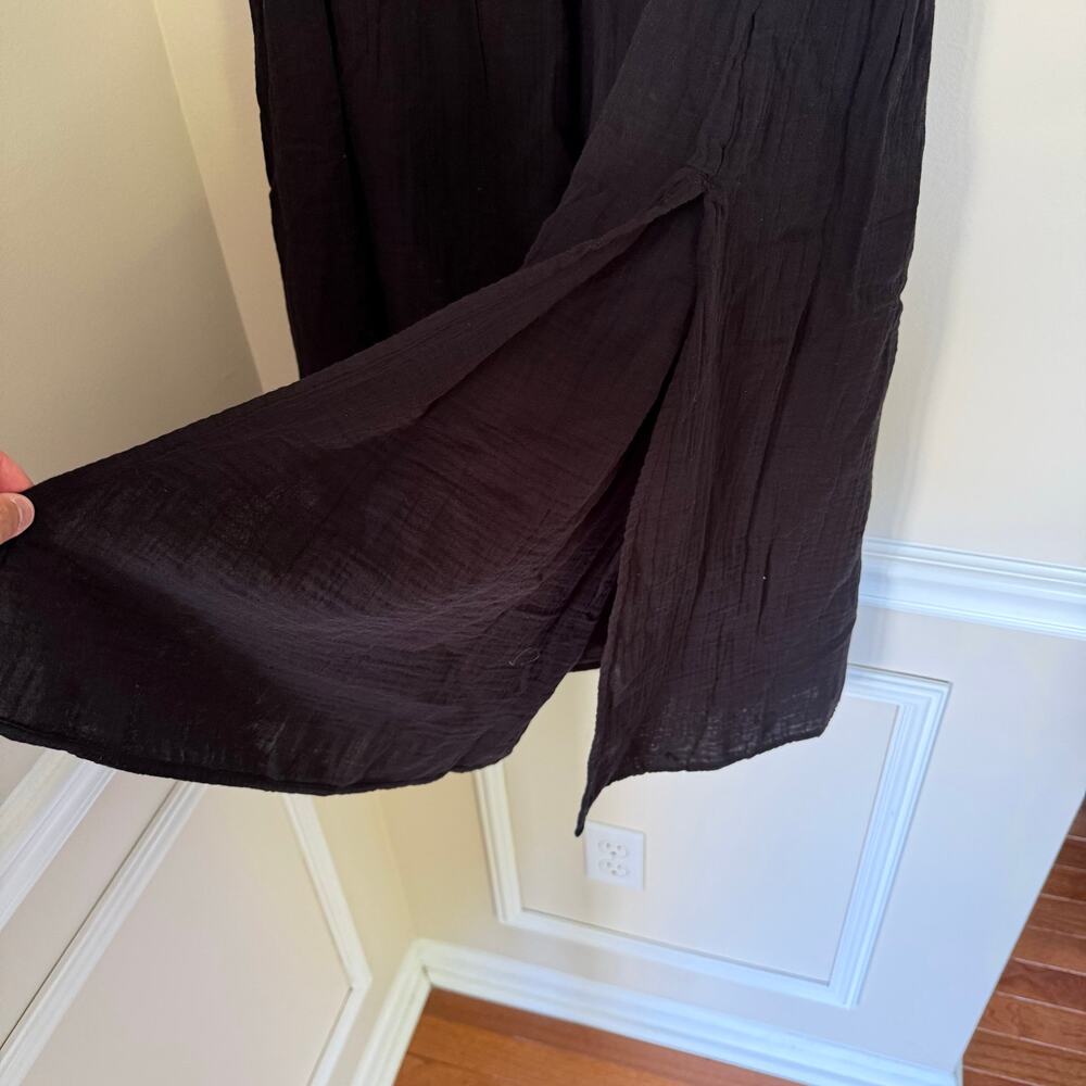 NWT GAP High Smock Waist Crinkle Gauze Maxi Skirt Black 100% Cotton Preppy | S/P - Picture 6 of 10